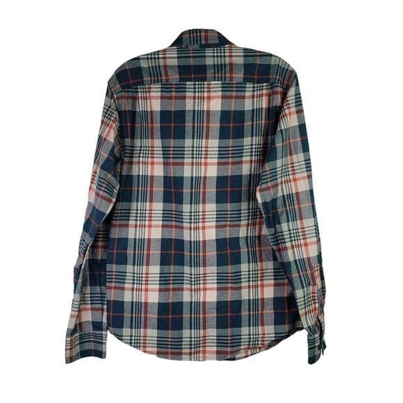 LL Bean Mens Button Down Shirt Blue Plaid Small Slim Fit Long Sleeve Lodge - Picture 3 of 10